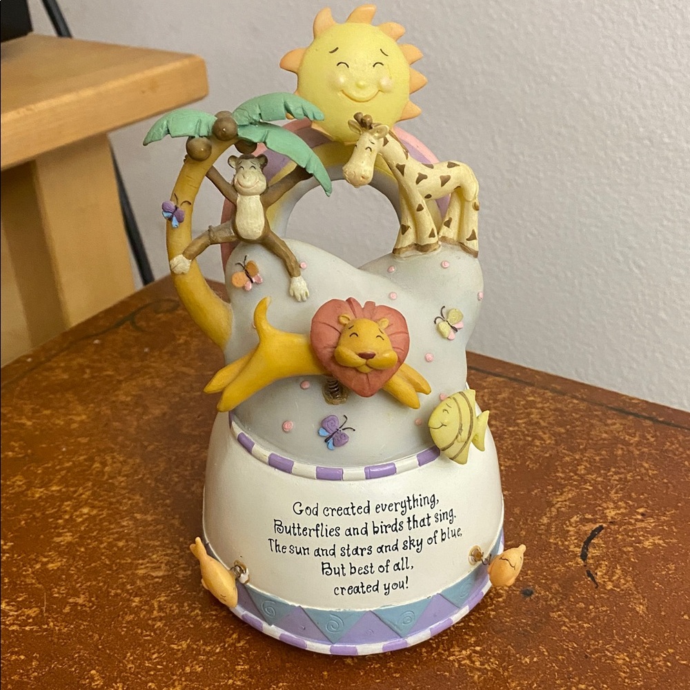 Musical Box God Created Everything Baptism 
Roman 7” Christian Nursery Decor - Picture 3 of 11